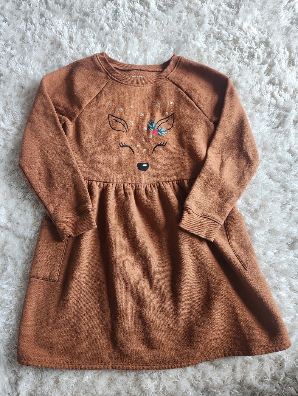 Jumping Beans 5T Reindeer Christmas Sweatshirt Dress